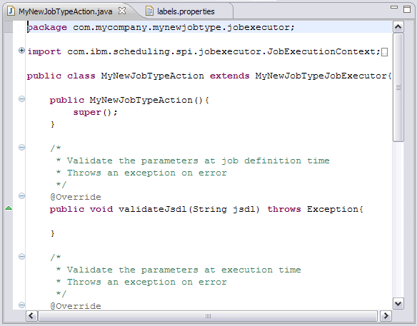 Screen capture of the <ProjectName>Action.java file