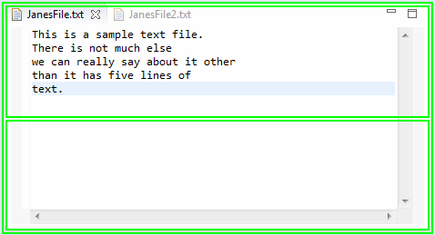 Dropping the view to split the editor area