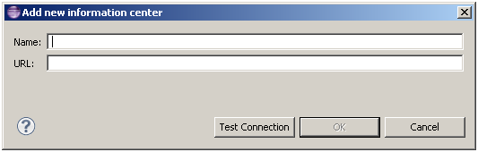 Picture of the 'Add new information center' dialog
